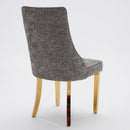 Rayon Cloth Flocking Chenille Dining Chairs Channel Kitchen Dinner Chair Comfy Fabric Upholstered Accent Chair for Dining Room with Golden Stainless Steel Plating Legs,Set of 2 (Gray), SW1647GY