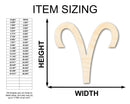 Unfinished Wood Aries Sign Shape - Zodiac Craft - up to 46"