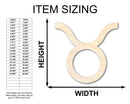 Unfinished Wood Taurus Sign Shape - Zodiac Craft - up to 46"