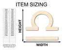 Unfinished Wood Libra Sign Shape - Zodiac Craft - up to 46"