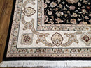 8' 5" X 11' 6" Vintage Handmade Oriental Floral Wool Rug Silk Accent Black Nice