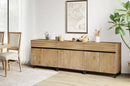 Oak 3 In 1 Modern Sideboard With Adjustable Shelf Unit