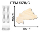Unfinished Wood Burkina Country Shape - West Africa Craft - up to 46" DIY