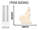 Unfinished Wood Cameroon Country Shape - Central Africa Craft - up to 46" DIY