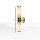 DecorBites™ Modern Pillar Shaped Sconce Light: Marble Bedside Wall Lamp in White and Brass