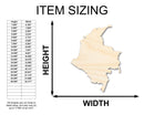 Unfinished Wood Columbia Country Shape - South America Craft - up to 46" DIY