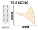 Unfinished Wood Ndzuwani Island Shape - Comoros Craft - up to 46" DIY