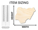 Unfinished Wood Nigeria Shape - West Africa Craft - up to 46" DIY