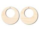 Unfinished Wood Hollow Circle Earring Blank Pair - DIY Jewelry Craft - Available in 1" to 3"
