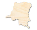 Unfinished Wood Democratic Republic of the Congo Country Shape - African Craft - up to 46" DIY