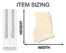 Unfinished Wood Ghana Country Shape - West African Craft - up to 46" DIY