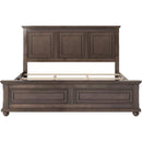 Traditional Town and Country Style Pinewood Vintage King Bed, Rich Brown
