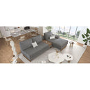 114" L-shaped Sofa Sectional Sofa with Two USB Ports and Two Power Sockets, a Storage Drawer and a Reversible Chaise Lounge for Living Room, Grey