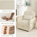 Beige Contemporary Accent Chair With Generous Storage