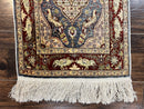 Silk Turkish Hereke Rug 2x3, Peacocks Birds, Signature from Master Weaver, Super Finely Hand Knotted 550 KPSI, Animal Pictorials