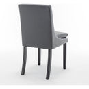 Modern Dining Chairs Set of 2, Upholstered Kitchen & Dining Room Chairs with Solid Wood Legs,Tufted Linen Fabric Chairs for Living Room, Restaurant