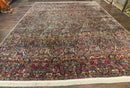 Rare Antique Persian Kerman Lavar Rug 9x12, Boteh Paisley Design