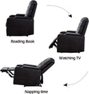 Black Leather Power Recliner With Usb And Cup Holders