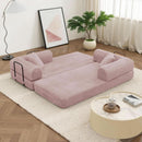 Transformable Sofa Bed QueenSize Pink Folding Frame