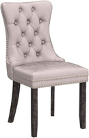 Velvet Wingback Dining Chairs Set Of 4 Beige Tufted