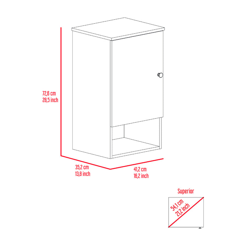 Kensington 1-Shelf Medicine Cabinet Light Grey