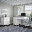 Key West 54W Computer Desk With Keyboard Tray And 2 Drawer File Cabinet
