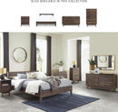Queen Panel Platform Bed Dark Brown Walnut Storage