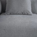 L Shaped Sectional Sofa Convertible In Linen Grey Modern