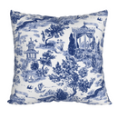 Luxury Toile Cotton Pillow - Summer House Navy