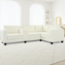 L-shaped 4-seater 105.5''*66.5'' corduroy sofa, large storage armrests with center console, USB charging, left and right seats can be switched, 2 packages of 130