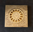 Engraved Brass Square Bathroom Floor Drain