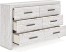 Cayboni Vintage 6 Drawer Dresser With Safety Stop White