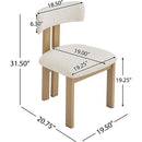 Upholstered Armless Dining Chairs With Metal Legs (Set of 2),Beige