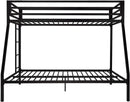 Metal Bunk Bed Twin Over Full Size With Guardrails