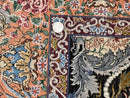 Wonderful Persian Isfahan Rug 3.7 x 5, Kork Wool on Silk Foundation, Very Fine 460 KPSI, Tree of Life Persian Vase Design Animal Pictorials Peacocks