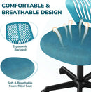 Turquoise Low Back Desk Chair With Lumbar Support And Adjustable Height