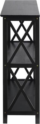 Three Shelf Solid Wood Bookcase For Living Room Storage