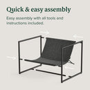 Aidan Sling Chair Dark Grey Metal Frame Shredded Foam