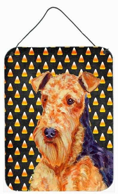 Airedale Candy Corn Halloween Portrait Wall or Door Hanging Prints