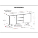 Solid Acacia 60 Inch Modern Sideboard Buffet With Wine Rack