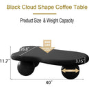 40 Inch Cloud Shaped Coffee Table with 3 Ball Legs for Living Room, Black