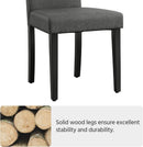 Dark Grey Upholstered Dining Chairs Set Of 4 With Wood Legs