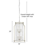 Desiree 6-Light 18"w Pendant Foyer Hanging Light Fixture Silver Ridge Grey Finish by Progress