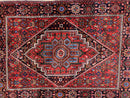 Fine Persian Bidjar Rug 3x5 ft, Ruby Red and Black, Geometric Medallion, Hand Knotted Semi Antique Oriental Bijar Carpet, Wool Area Rug, Tribal Rug
