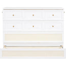Full Size Murphy Bed with Large Drawers,White
