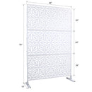 Outdoor & Indoor Privacy Screen Metal Privacy Screen 76' H×48' W, Freestanding Decorative Privacy Screen for Deck Balcony Patio, Privacy Fence Panels for Outside Lawn Garden PS115 WHITE