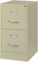 2-Drawer Vertical Beige Metal Filing Cabinet Lockable 28.38-Inch For Home Office Letter Size Pre-Assembled