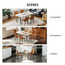 Dining Chairs 4PCS, Modern Kitchen & Dining Room Chairs, Upholstered Faux Leather Cushion Seat and Sturdy Metal Legs