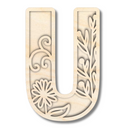 Unfinished Wood Layered Themed Letters | Wild Flowers | A-Z | 2 Piece | up to 24"