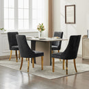 Rayon Cloth Flocking Chenille Dining Chairs Channel Kitchen Dinner Chair Comfy Fabric Upholstered Accent Chair for Dining Room with Golden Stainless Steel Plating Legs,Set of 2 (Black), SW1647BK